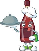 Red bottle wine cartoon character style vector