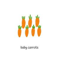 Doodle baby carrots. vector
