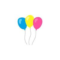 Group of doodle helium balloons. vector