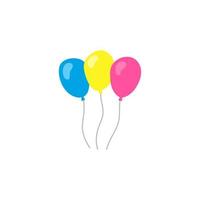 Group of doodle helium balloons. vector