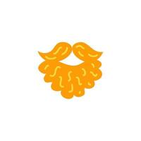 Doodle ginger beard icon. vector