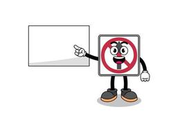 no thru movement road sign illustration doing a presentation vector