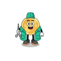 Illustration of south african rand mascot as a surgeon vector