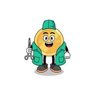 Illustration of new zealand dollar mascot as a surgeon vector