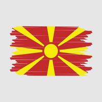 North Macedonia Flag Brush Vector