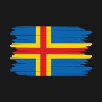 Aland Islands Flag Brush Vector