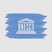 vector de pincel de bandera de la unesco