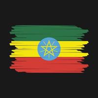 Ethiopia Flag Brush Vector