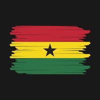 Ghana Flag Brush Vector