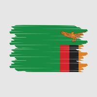 Zambia Flag Brush Vector