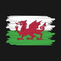 Wales Flag Brush Vector