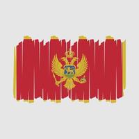 Ilustración de vector de cepillo de bandera de montenegro