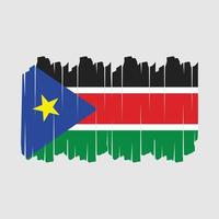 South Sudan Flag Brush Vector Illustration