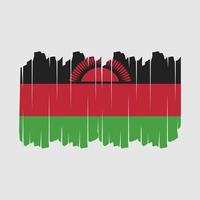 ilustración de vector de cepillo de bandera de malawi