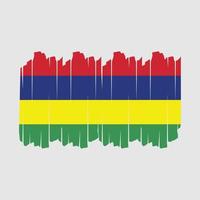 Mauritius Flag Brush Vector Illustration