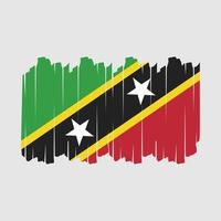 Saint Kitts Flag Brush Vector Illustration