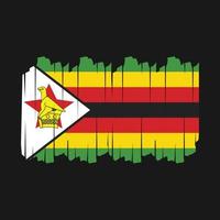 Zimbabwe Flag Brush Vector Illustration