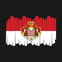 Monaco Flag Brush Vector Illustration