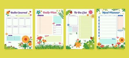 Spring Journal Planner vector