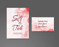 Wedding invitation with abstract watercolor background vector