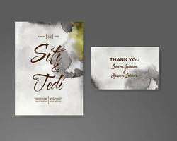 Wedding invitation with abstract watercolor background vector