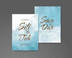 Wedding invitation with abstract watercolor background vector