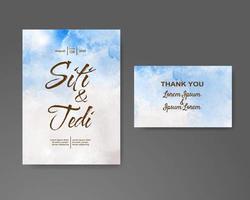 Wedding invitation with abstract watercolor background vector