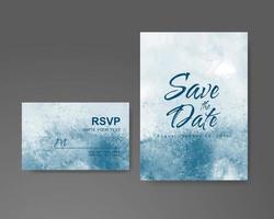 Wedding invitation with abstract watercolor background vector