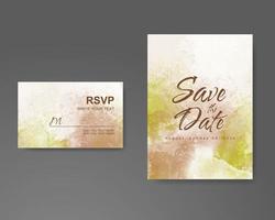 Wedding invitation with abstract watercolor background vector