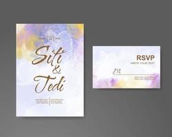 Wedding invitation with abstract watercolor background vector