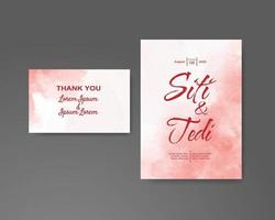 Wedding invitation with abstract watercolor background vector