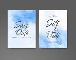 Wedding invitation with abstract watercolor background vector