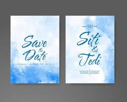 Wedding invitation with abstract watercolor background vector