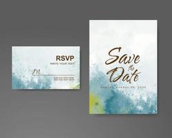 Wedding invitation with abstract watercolor background vector