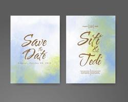 Wedding invitation with abstract watercolor background vector