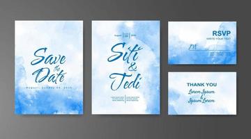 Wedding invitation with abstract watercolor background vector