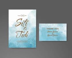 Wedding invitation with abstract watercolor background vector