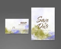 Wedding invitation with abstract watercolor background vector