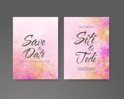 Wedding invitation with abstract watercolor background vector