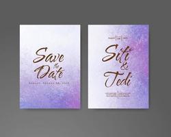 Wedding invitation with abstract watercolor background vector