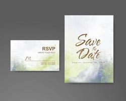 Wedding invitation with abstract watercolor background vector