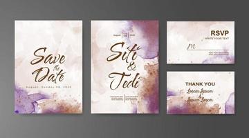 Wedding invitation with abstract watercolor background vector