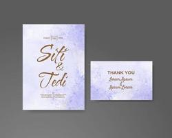 Wedding invitation with abstract watercolor background vector