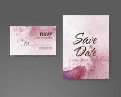 Wedding invitation with abstract watercolor background vector