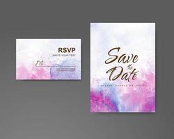 Wedding invitation with abstract watercolor background vector