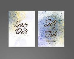 Wedding invitation with abstract watercolor background vector