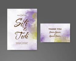 Wedding invitation with abstract watercolor background vector