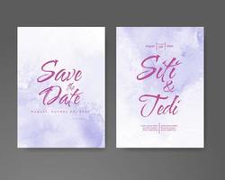 Wedding invitation with abstract watercolor background vector