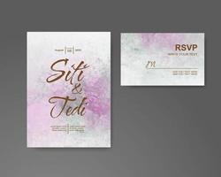 Wedding invitation with abstract watercolor background vector