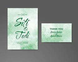 Wedding invitation with abstract watercolor background vector